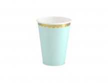 Mėtiniai puodeliai su aukso krašteliu  (6vnt/220ml)